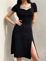 Dark Academia – Midikleid mit Beinschlitz