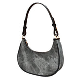 Dunkel gewaschene Hobo-Tasche
