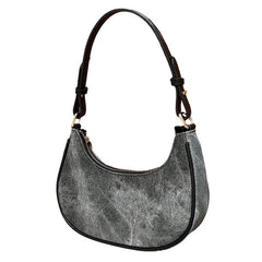 Dunkel gewaschene Hobo-Tasche