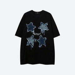 Denim Star Patchwork T-Shirt