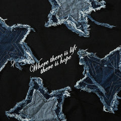 Denim Star Patchwork T-Shirt