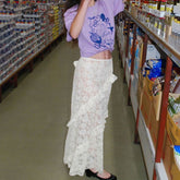 Design Lace Stitching Skirt See through Dress