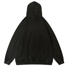 Kapuzenpullover mit Teufelszähne-Stickerei