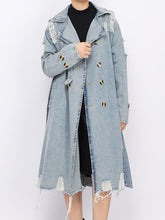 Trenchcoat aus Denim im Used-Look