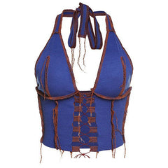 Don t Try It Lace-Up Halter Top