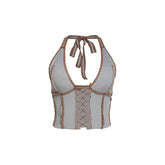 Don t Try It Lace-Up Halter Top