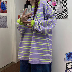 Drain You Striped Sweatshirt