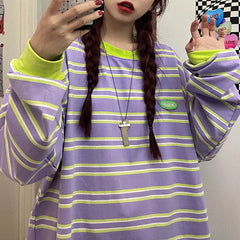 Drain You Striped Sweatshirt