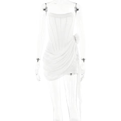 Dress Tube Top See Through Sleeveless Short Tight Dress