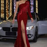 Dress Sequined Tassel Backless Evening Dress