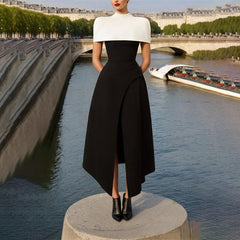 Elegante vestido camisero de patchwork con diseño de interés especial de Vietnam, desmontable, con abertura