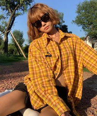 Besticktes Karohemd mit Quasten