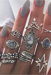 11 Piece Vintage Carved Star Gemstone Set