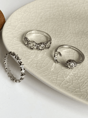 Vintage Sonne Mond Stern Ring Set
