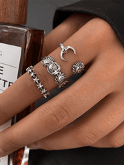 Vintage Sonne Mond Stern Ring Set