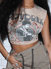 Kurzes Tanktop mit Gesichtsprint