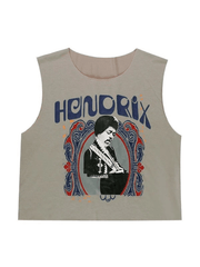 Kurzes Tanktop mit Gesichtsprint