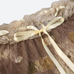 Fairy Grunge Floral Off Shoulder Spitzentop