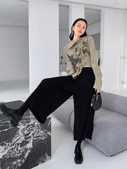 Fairy Grunge – Asymmetrische Strickjacke mit Schnürung