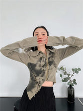 Fairy Grunge – Asymmetrische Strickjacke mit Schnürung