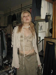 Fairy Grunge – Kurzer Cardigan mit Rüschen