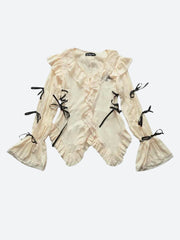 Fairy Grunge Rüschen-Top mit Schnürung