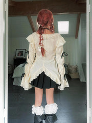 Fairy Grunge Rüschen-Top mit Schnürung