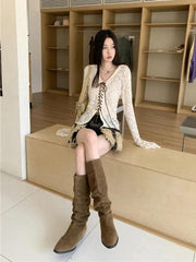 Fairy Grunge Transparentes Spitzentop