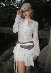 Fairycore – Spitzentop mit Cut-Outs