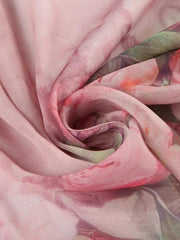 Falda de malla con volantes florales