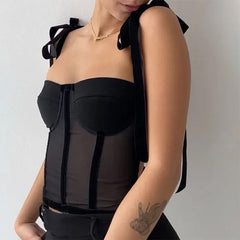 French Girl Korsett-Top mit Schleife