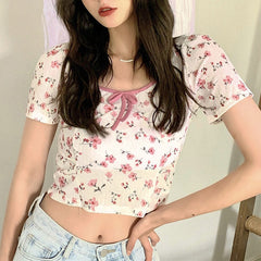 Geripptes Top „Garden Party“