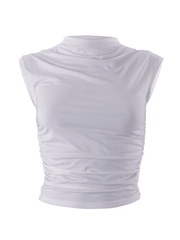 Lässiges, kurzes Tanktop mit gerafftem Bauchnabel