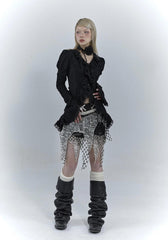 Gothic-Hemd mit asymmetrischen Rüschenärmeln