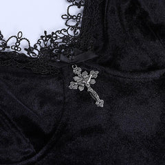 Minikleid mit Gothic-Kreuzdetail