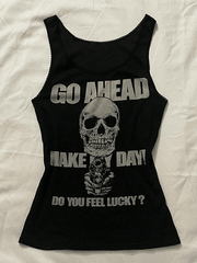 Tanktop mit Gothic-Punk-Totenkopf-Print