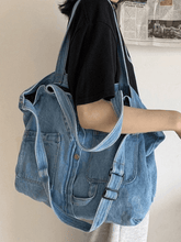 Large vintage denim tote bag