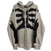 Grauer Skelett-Hoodie