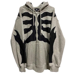 Grauer Skelett-Hoodie