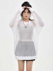 Grunge Häkelstrickpullover