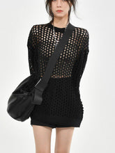 Grunge Häkelstrickpullover