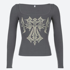 Grunge Cross Gebleichtes Top