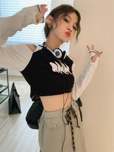 Grunge-Crop-Top mit Cut-Outs