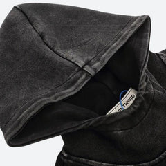 Grunge Dark Washed Bestickter Hoodie