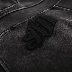 Grunge Dark Washed Bestickter Hoodie