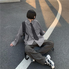 Grunge-Hemd mit abnehmbaren Ärmeln