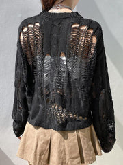 Grunge Distressed Strickpullover