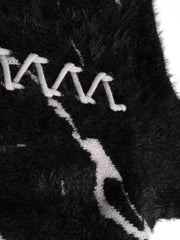 Flauschiger Grunge-Pullover mit Schnürung