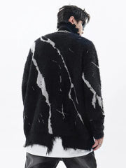 Flauschiger Grunge-Pullover mit Schnürung