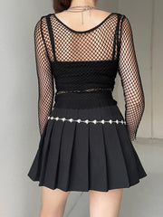 Grunge Langärmliges Netztop